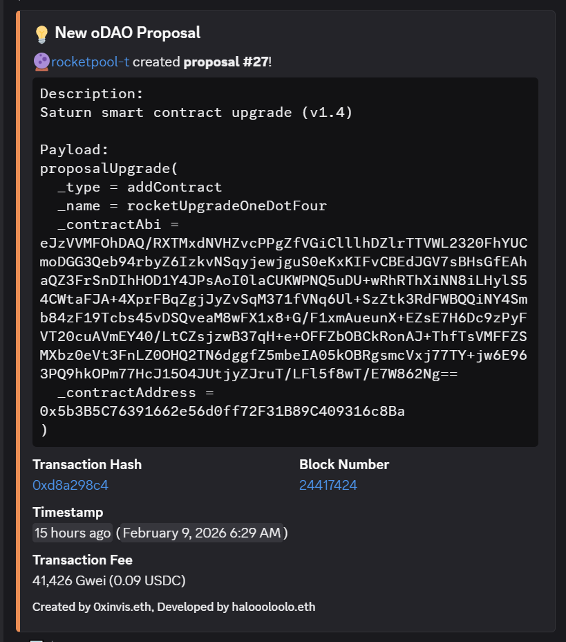 Saturn 1 Contracts oDAO Proposal